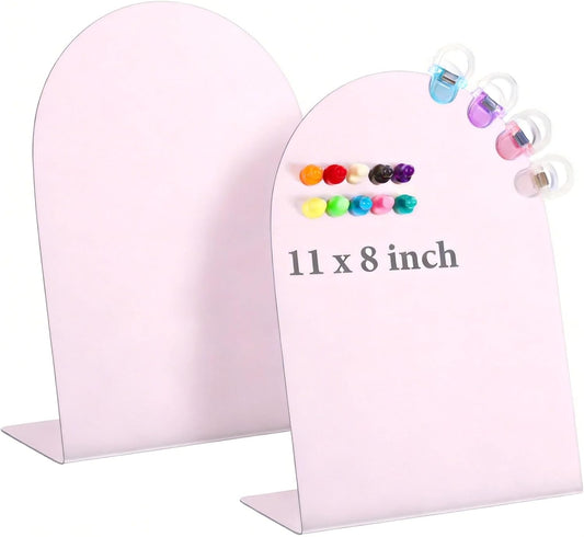 2 Pack Magnetic Message Board, 11x 8 Metal Desktop Bulletin Board