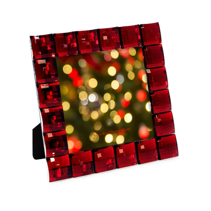 Isaac Jacobs Decorative Sparkling Jewel Picture Frame (4x4, Rainbow)