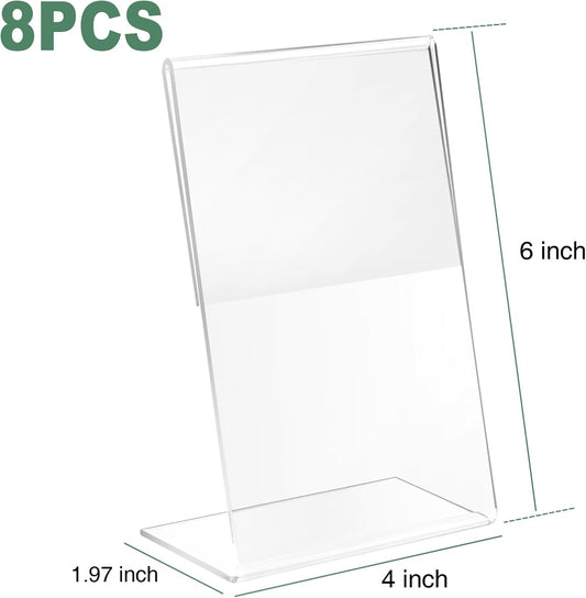 Lechay 8 Pcs 4x6 Inch Clear Acrylic Photo Frame Scratch-Resistant & Multi-Scene Styling Frame Display Pictures for Home,School,office Clear Memories