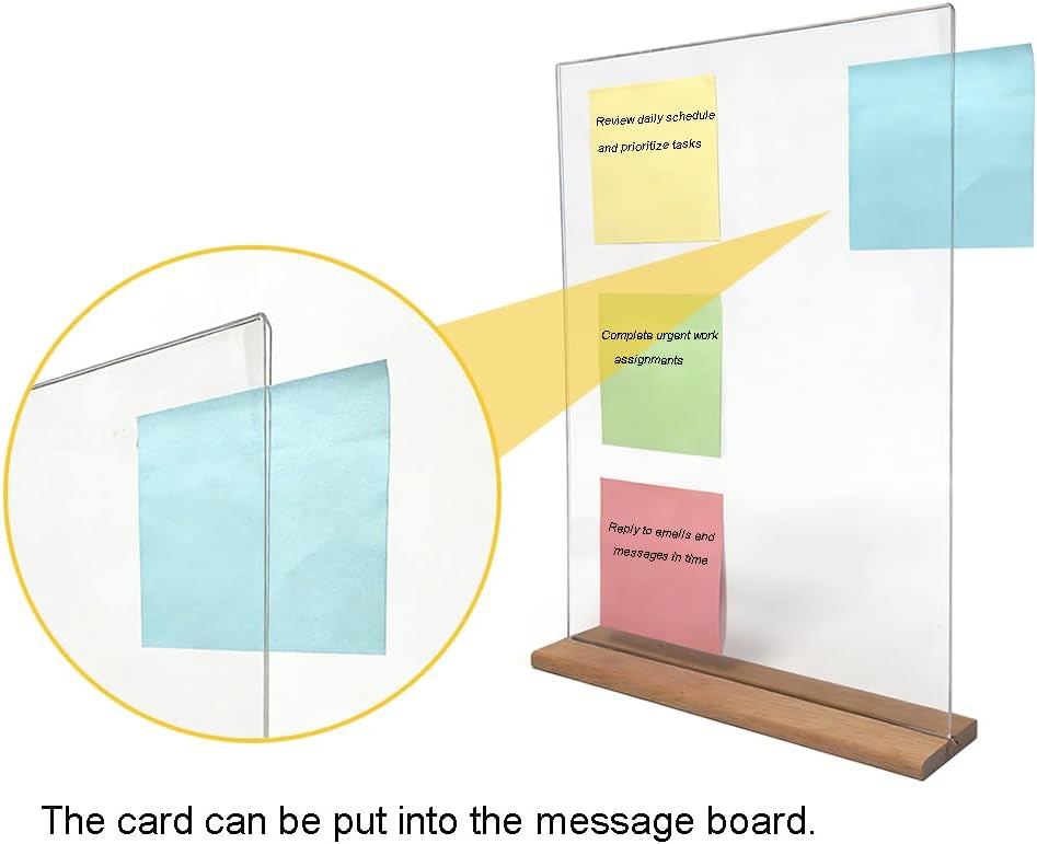 2 PCS Large-Size Monitor Memo Board with Removable Wooden Base
