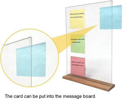2 PCS Large-Size Monitor Memo Board with Removable Wooden Base