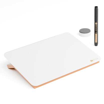 Yeoux Desktop Glass Whiteboard with Reversible Wood Stand 9.5"x6.7"