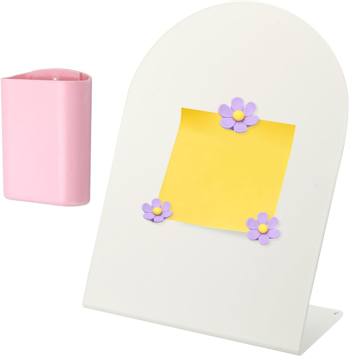 PATIKIL Magnetic Bulletin Board, W/ 3 Flower Magnets&Pen Holder