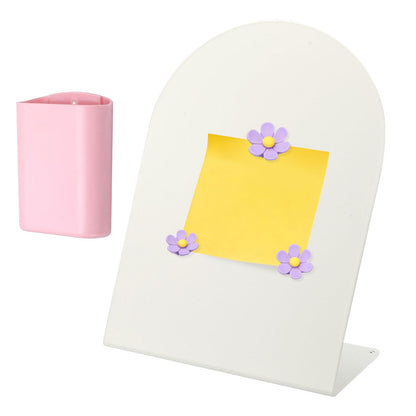 PATIKIL Magnetic Bulletin Board, W/ 3 Flower Magnets&Pen Holder