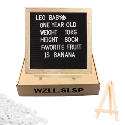 10X10 Inch Grey Felt Changeable Letter Board with 340 Letters Sign & Stand