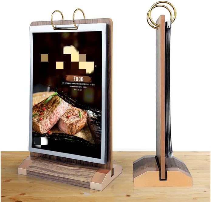 A5 Walnut Wood Sign Holder Vertical Table Flip Display 6 Page 12 Picture