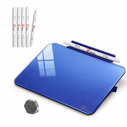 Small Glass Desktop Whiteboard Dry-Erase, Mini Pure Glass Whiteboard Stand