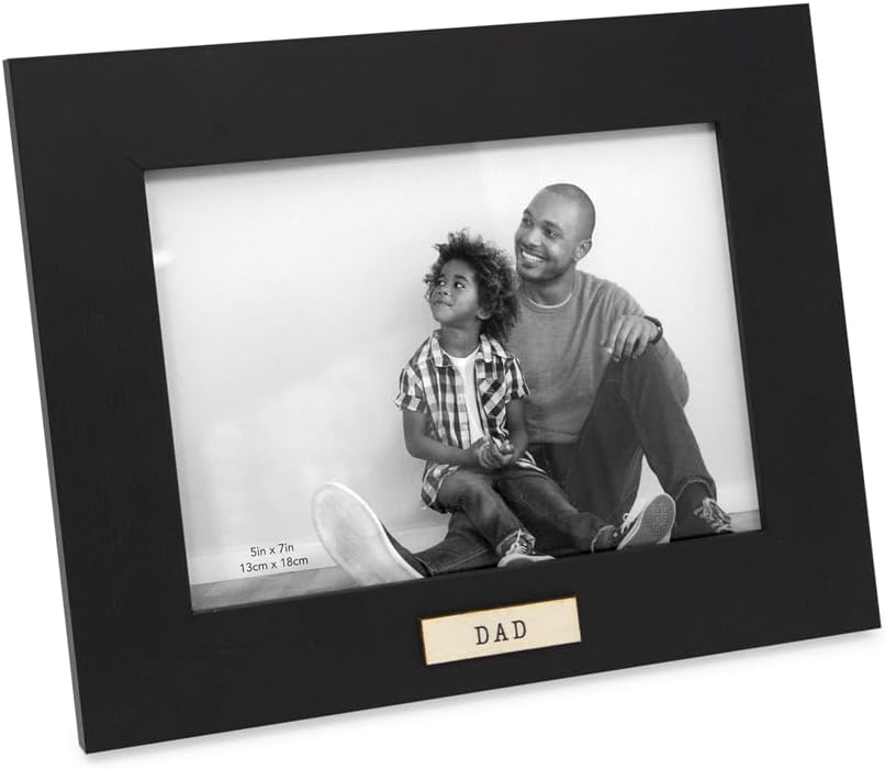 Isaac Jacobs 5x7 Wood Sentiments Dad Picture Frame Black (Vertical)