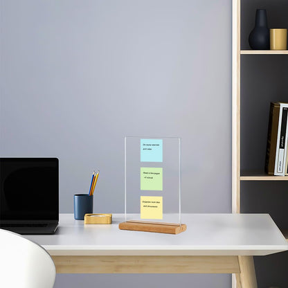 2 PCS Large-Size Monitor Memo Board with Removable Wooden Base