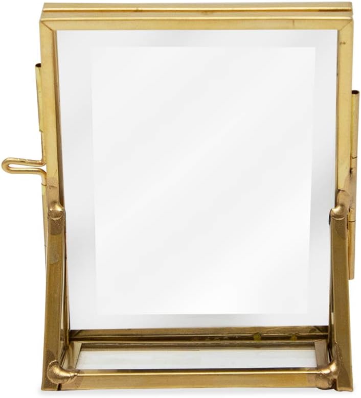 Isaac Jacobs 2x3 Gold Vertical Floating Photo Frame ClaspLock&Angled Base
