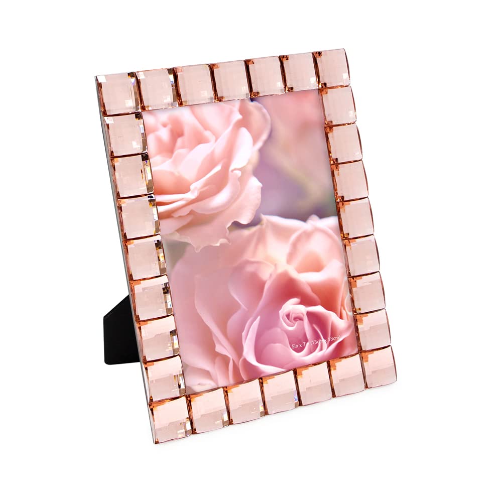 Isaac Jacobs Decorative Sparkling Jewel Picture Frame (4x4, Rainbow)