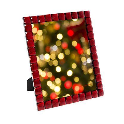 Isaac Jacobs Decorative Sparkling Jewel Picture Frame (4x4, Rainbow)