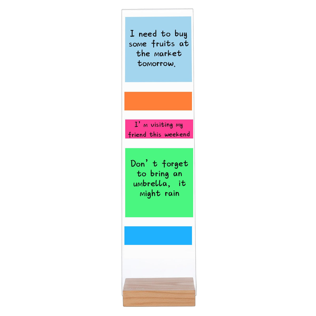 2 Pcs Monitor Memo Board with Removable Wooden Base