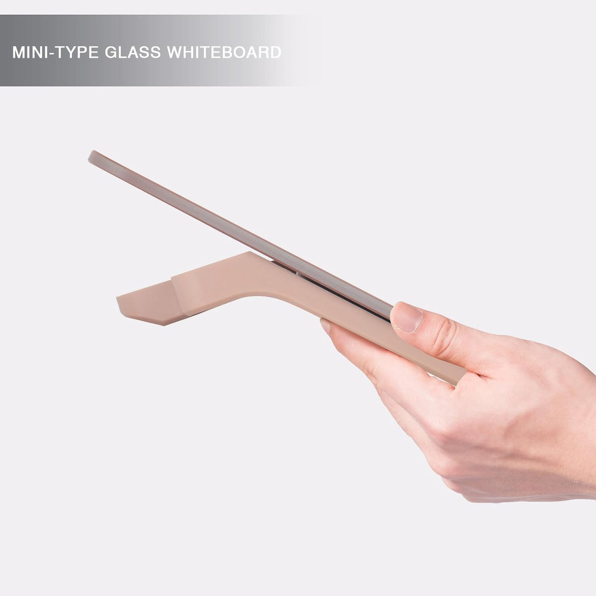 Rose Gold Mini Desktop Pure Glass Whiteboard, Small Glass Dry-Erase Stand