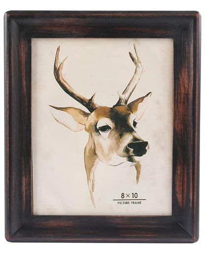 Picture Frame 5x7 Inch,Rustic Wood Photo Frames with Real Glass,Wall Hanging and Tabletop Standing,Vertical or Horizontal Display (Brown)