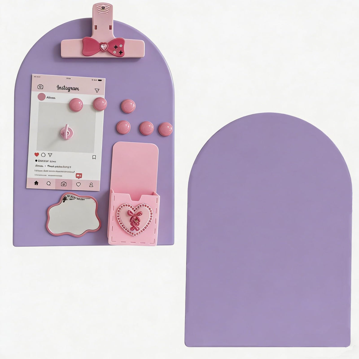 FLWAL 2 Pack Magnetic Bulletin Board, Metal Desktop Board with Bracket