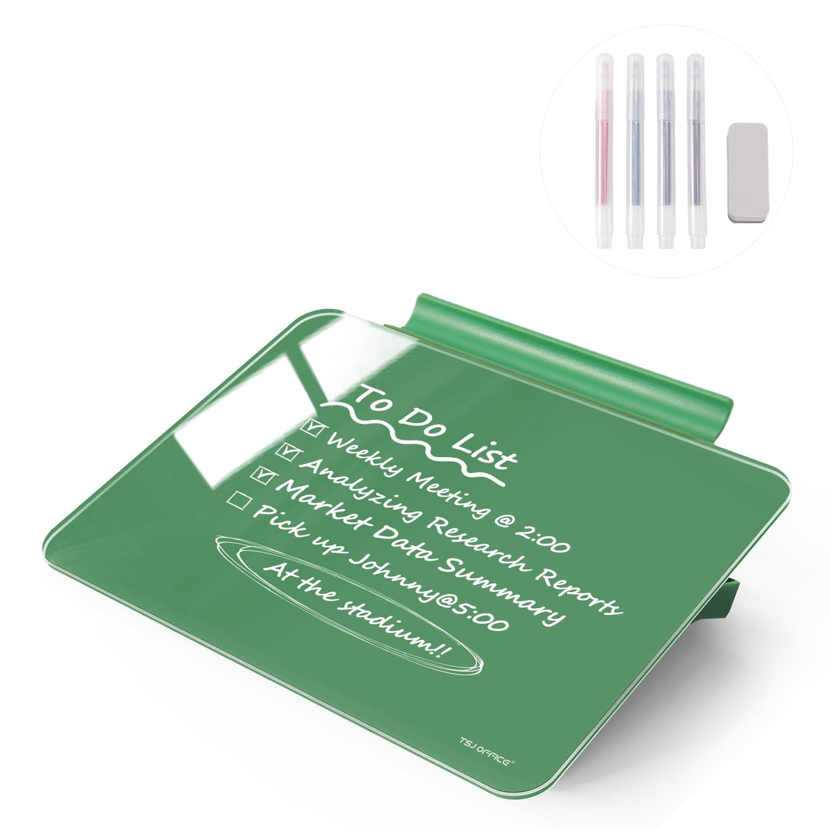 Small Desktop Glass Dry-Erase Whiteboard - 8 X 6 Inches Tabletop Easel Whiteboard with Stand, Desk Board Buddy for Artist, Teacher and Student