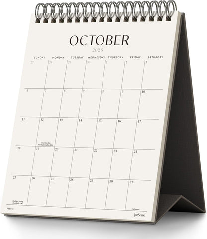 Jotsome Desk Calendar 2026-2027, Small Standing Flip Desktop Calendar