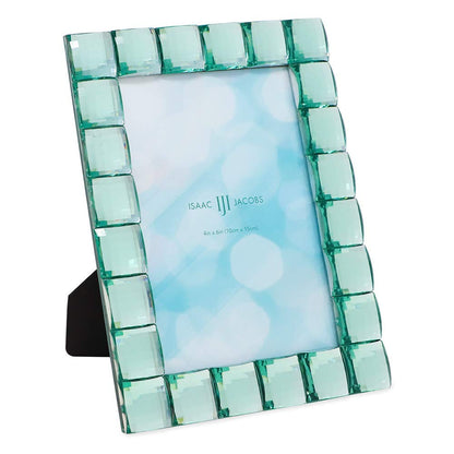 Isaac Jacobs Decorative Sparkling Jewel Picture Frame (4x4, Rainbow)