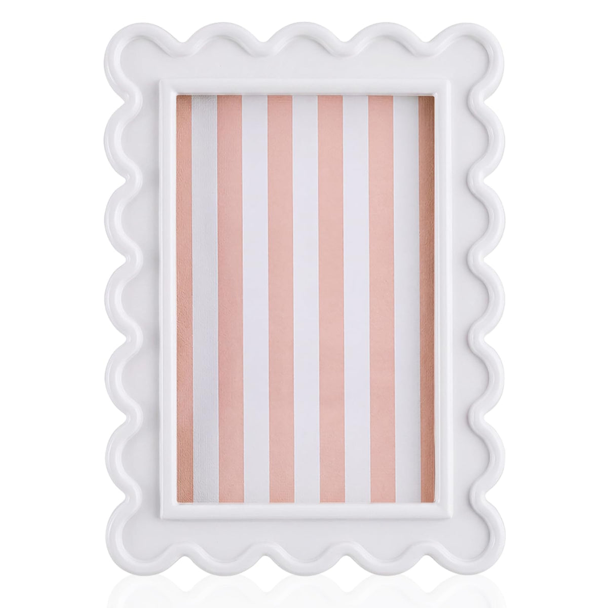 AceOrbit 4x6 Inches Light Green Flower Wavy Scalloped Picture Frame Cute