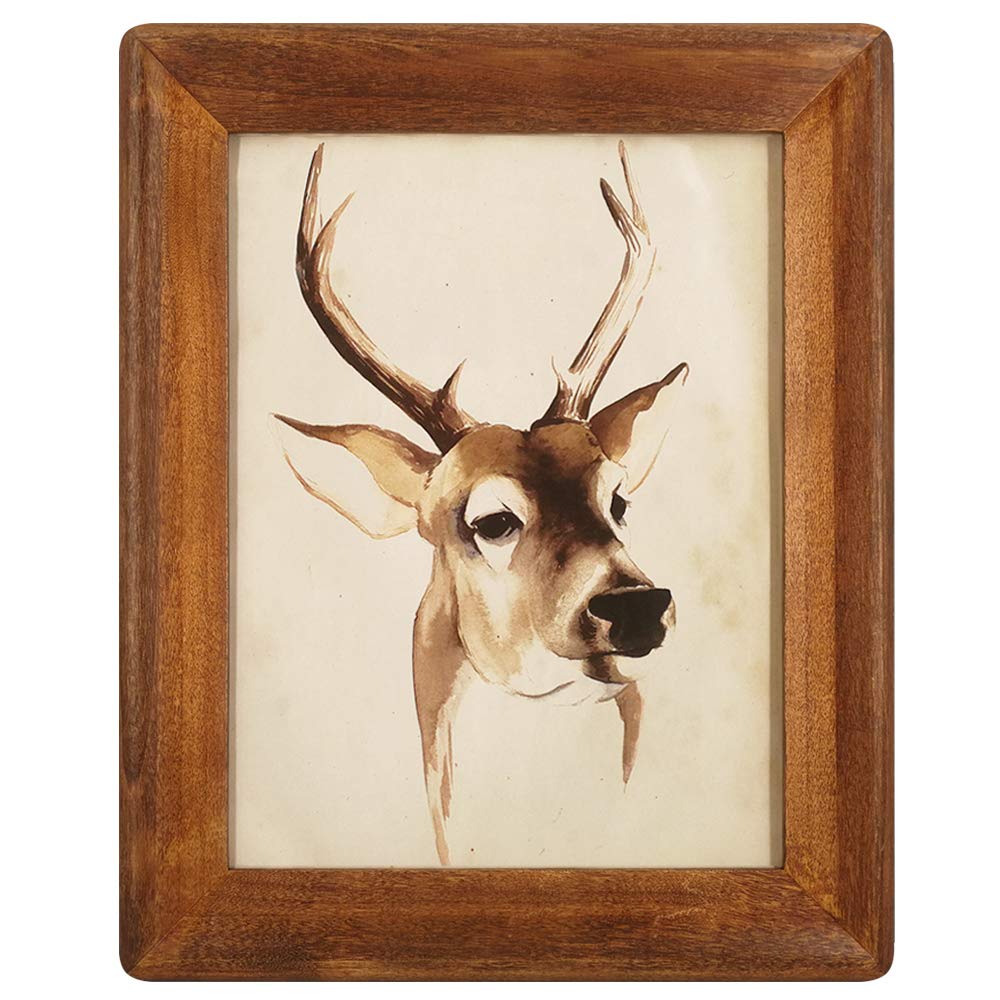 Picture Frame 5x7 Inch,Rustic Wood Photo Frames with Real Glass,Wall Hanging and Tabletop Standing,Vertical or Horizontal Display (Brown)