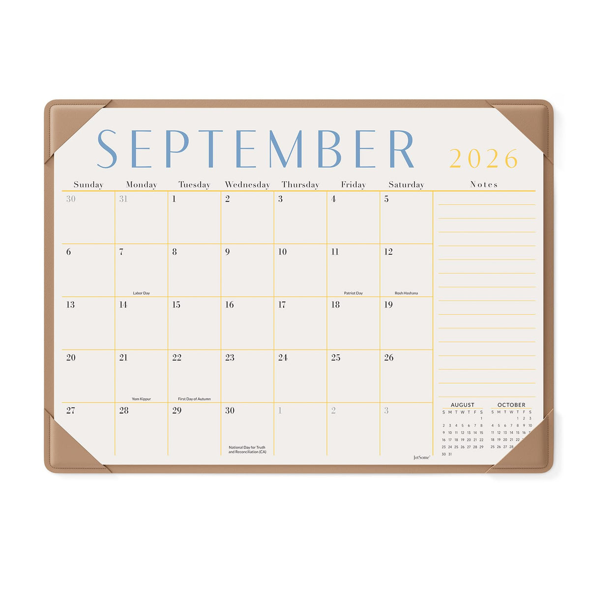 Jotsome Desk Calendar 2026-2027 with Protective Mat, Desktop Calendar