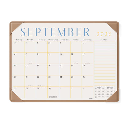 Jotsome Desk Calendar 2026-2027 with Protective Mat, Desktop Calendar