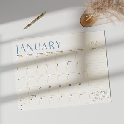 Jotsome Large Desk Calendar 2026-2027, Desktop Calendar