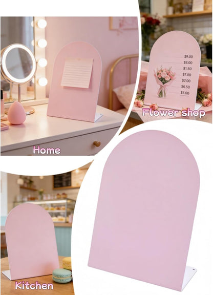 Pink Magnetic Desktop Message Board, Magnetic Display Stand, Suitable for Office Desks, Home, Kitchen Decoration Message Board, for Notes, Photos, and to-Do Lists