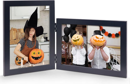 5x7 Vertical Horizontal Double Picture Frame, White Modern Wood Frame