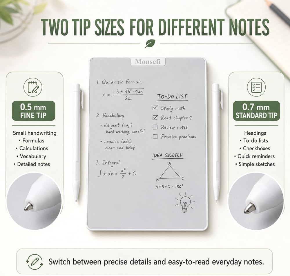 Reusable Paper-Like Writing Pad, 10" Inkless Desktop Note Board for Study