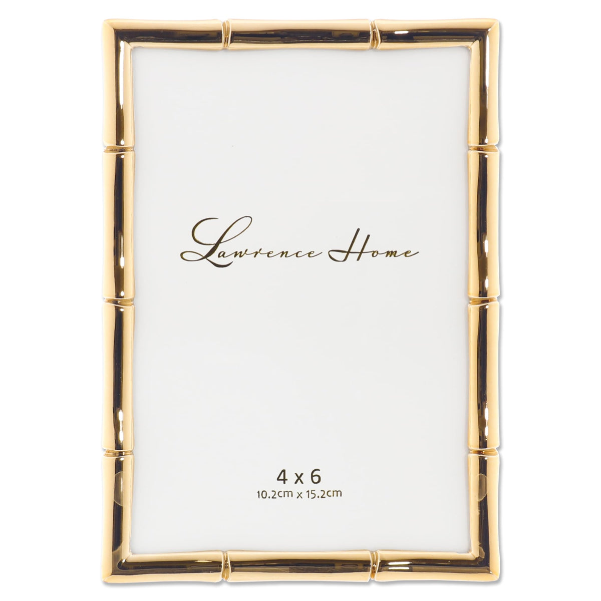 Lawrence Frames Bamboo Design Metal Frame, 4x4, Silver