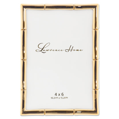 Lawrence Frames Bamboo Design Metal Frame, 4x4, Silver