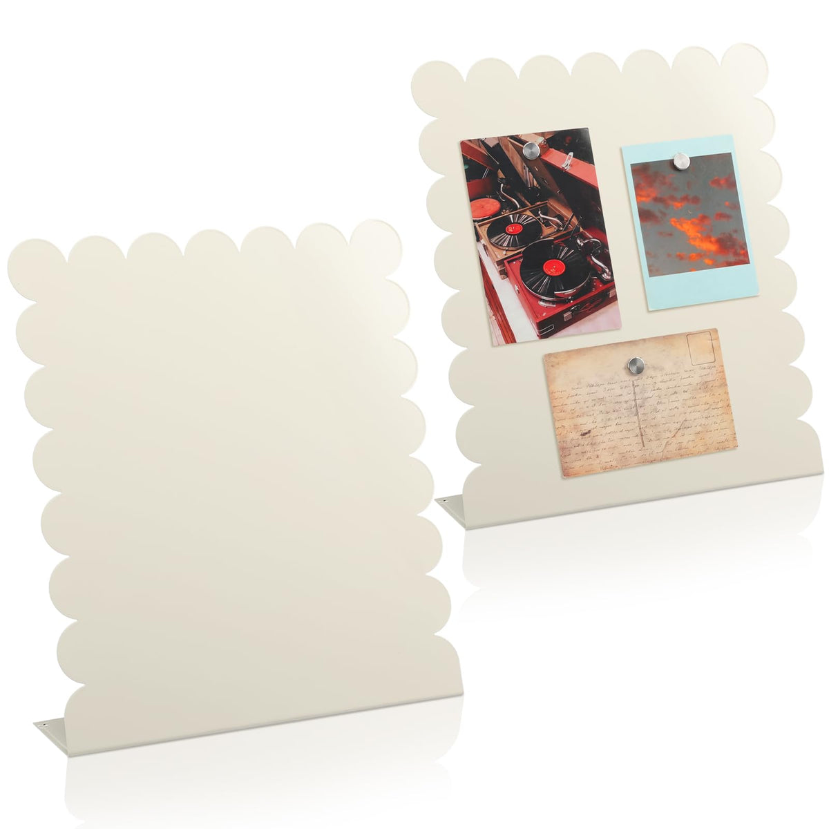 Gueevin 2 Pcs Magnet Board Magnetic Display Stand for Table, White, Small