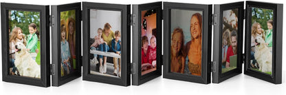 Sintuff 7 Picture Frame 4x6 Folding Hinged Picture Frames for Home Decor