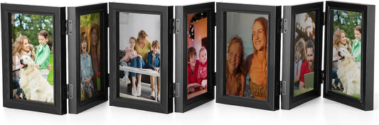 Sintuff 7 Picture Frame 4x6 Folding Hinged Picture Frames for Home Decor