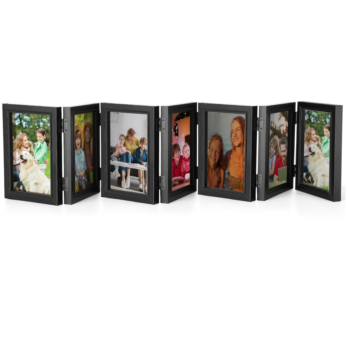 Sintuff 7 Picture Frame 4x6 Folding Hinged Picture Frames for Home Decor