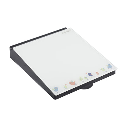 ECR4Kids MessageStor Dry-Erase Glass Board Memo Station, Desk Organizer, White