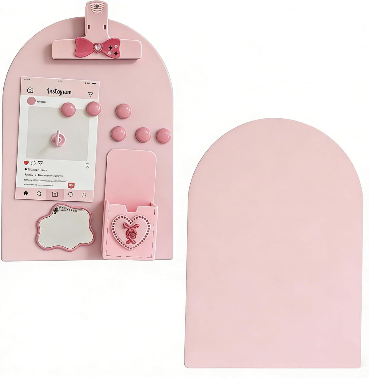 FLWAL 2 Pack Magnetic Bulletin Board, Metal Desktop Board with Bracket