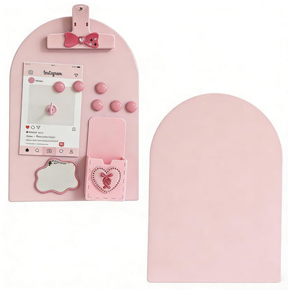 FLWAL 2 Pack Magnetic Bulletin Board, Metal Desktop Board with Bracket