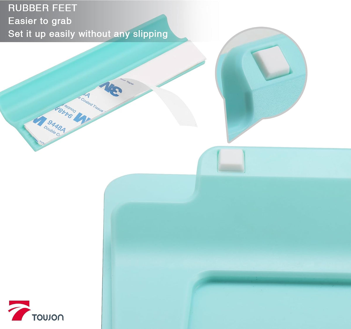 Aqua Blue Mini Desktop Pure Glass Whiteboard, Small Glass Dry-Erase Stand