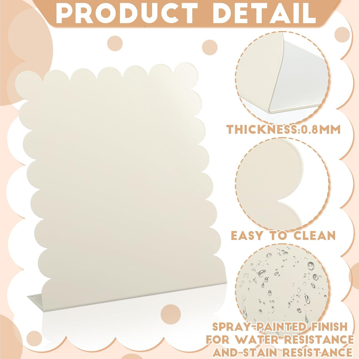 Gueevin 2 Pcs Magnet Board Magnetic Display Stand for Table, White, Small