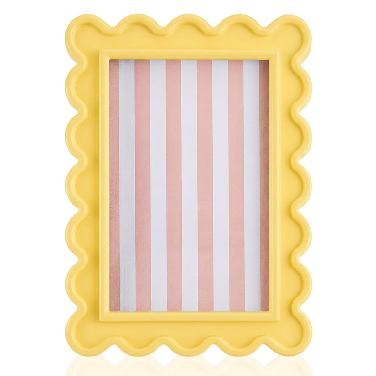 AceOrbit 4x6 Inches Light Green Flower Wavy Scalloped Picture Frame Cute