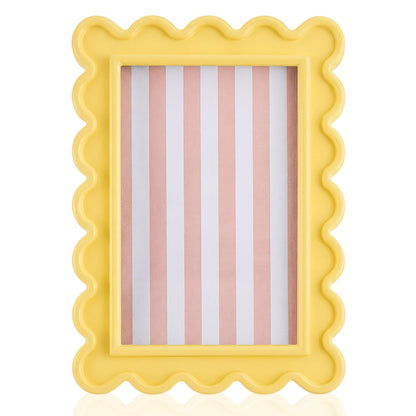 AceOrbit 4x6 Inches Light Green Flower Wavy Scalloped Picture Frame Cute