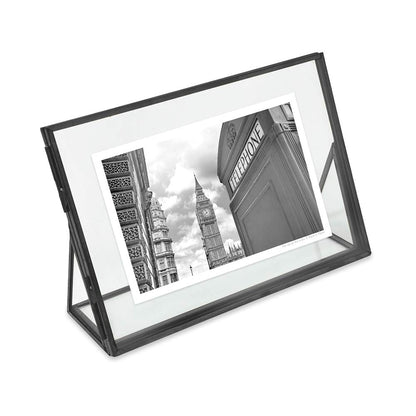 Isaac Jacobs 2x3 Gold Vertical Floating Photo Frame ClaspLock&Angled Base