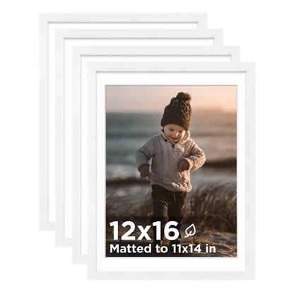 KINLINK 5x7 Picture Frames, Mix Color Photo Frames with Plexiglass for Picture 4x6 with Mat or 5x7 without Mat, Composite Wood Picture Frames for Table Top and Wall Mounting, Set of 4