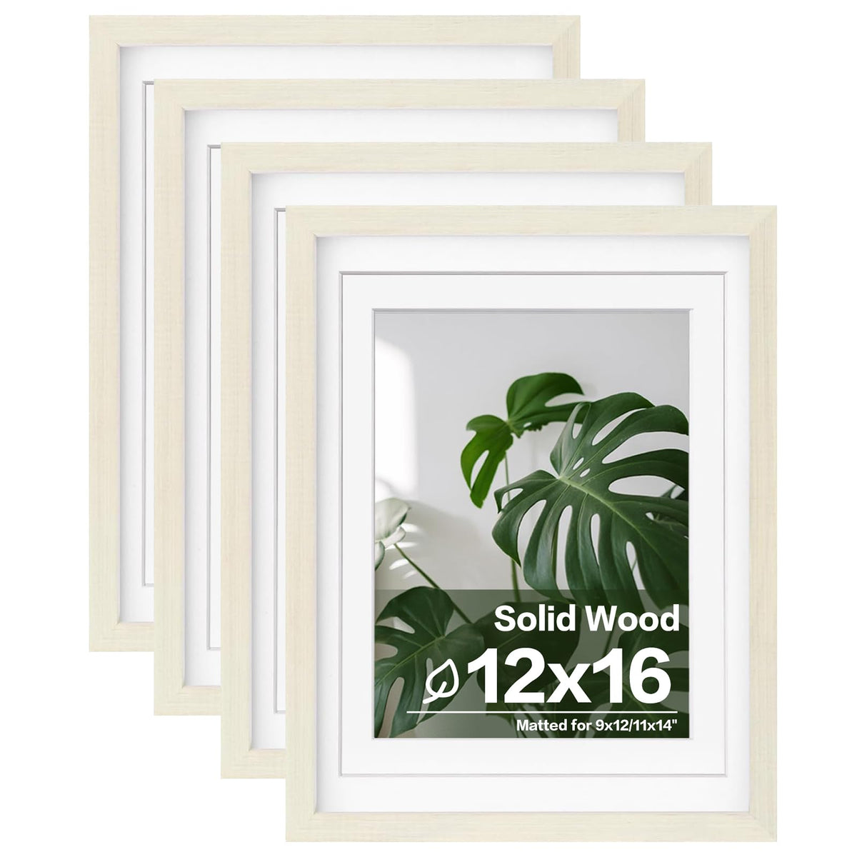 Egofine 8x10 Picture Frames Set of 4, Made of Solid Wood Covered by Plexiglass 4x6 and 5x7 with Mat or 8x10 without Mat, for Table Top Display and Wall Mounting Photo Frame Black