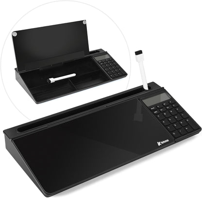 Varhomax Glass Desk Whiteboard Gray with Calculator