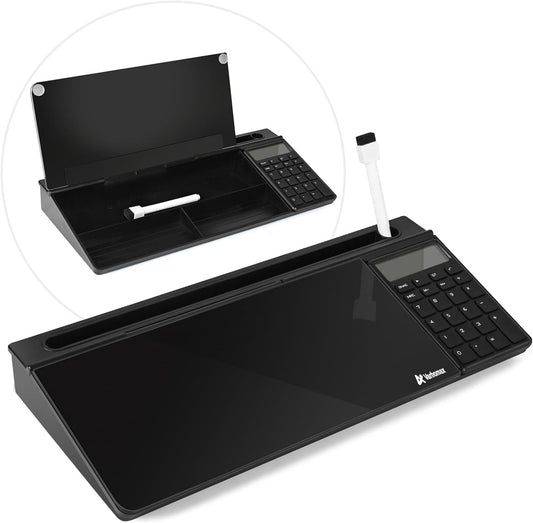 Varhomax Glass Desk Whiteboard Gray with Calculator