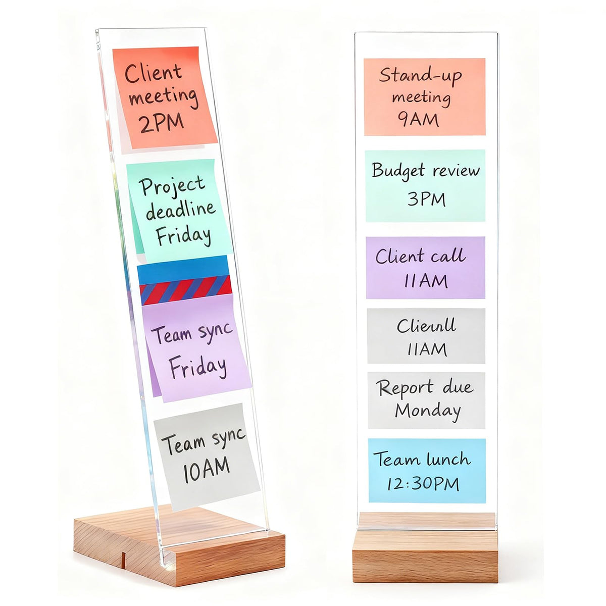 2PCS Monitor Memo Board Portable Monitor Sticky Note Holder Computer Screen Message Board Holder Detachable Acrylic Sticky Note Board Messadge Remider